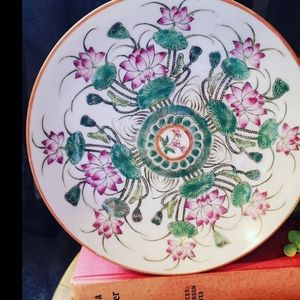 Vintage Japense Lotus Flower Porcelain Bowl